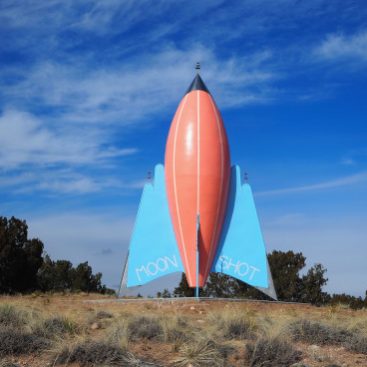 Metal sculpture retrofuturism
